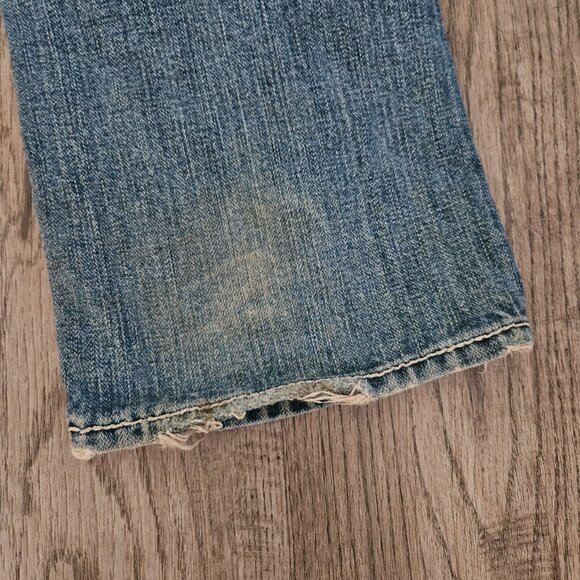 True Religion Brand Jeans Blue Distressed Big T Stitch Bootcut – Women’s 28 - Picture 10 of 11